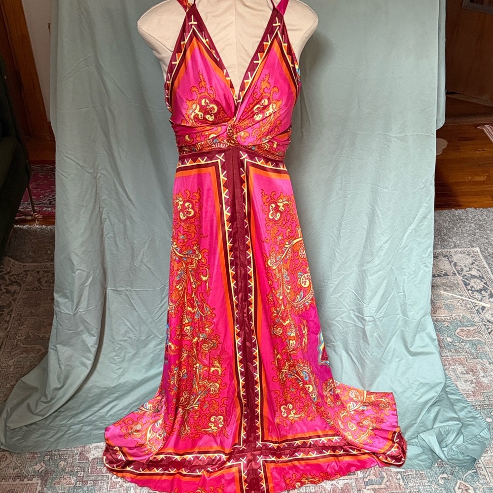Vintage Rubber Ducky Production Inc Boho Handkerchief Maxi Dress